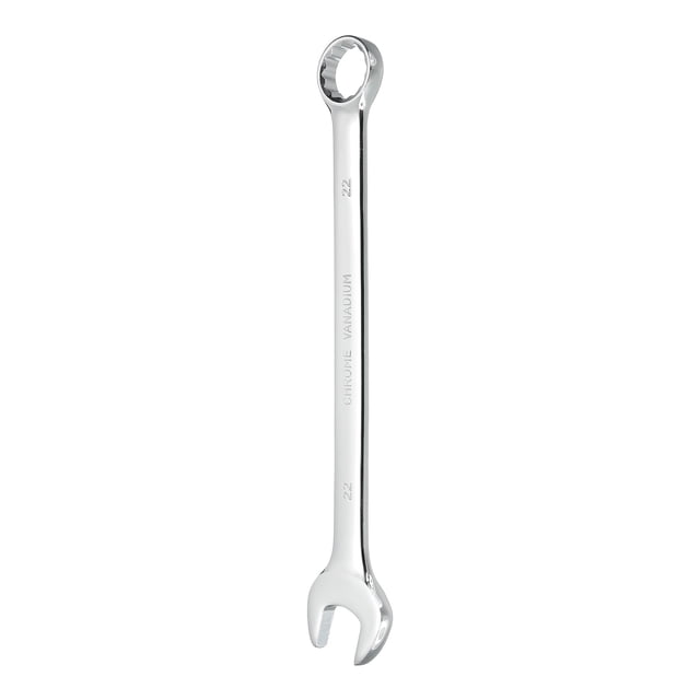 Combination Wrench 22mm Metric 12-Point Box and Open End CR-V Steel Spanner