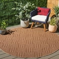 thumbnail image 2 of SAFAVIEH Wicker Kebo Geometric Indoor/Outdoor Area Rug, Natural/Brown, 6'7" x 6'7" Round, 2 of 13