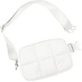 thumbnail image 1 of Unisex Mini Belt Bag with Adjustable Strap Small Waist Pouch for Workout Running Travelling Hiking, Grid White, 1 of 11