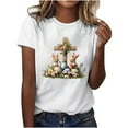thumbnail image 2 of Cavosen Happy Easter Tops for Women Short Sleeve Summer Eggs Blessed Cross Print Pullover Shirts Crewneck Festival Blouse Vacation Holiday T Shirts Casual Dressy Stylish Tees S, 2 of 4