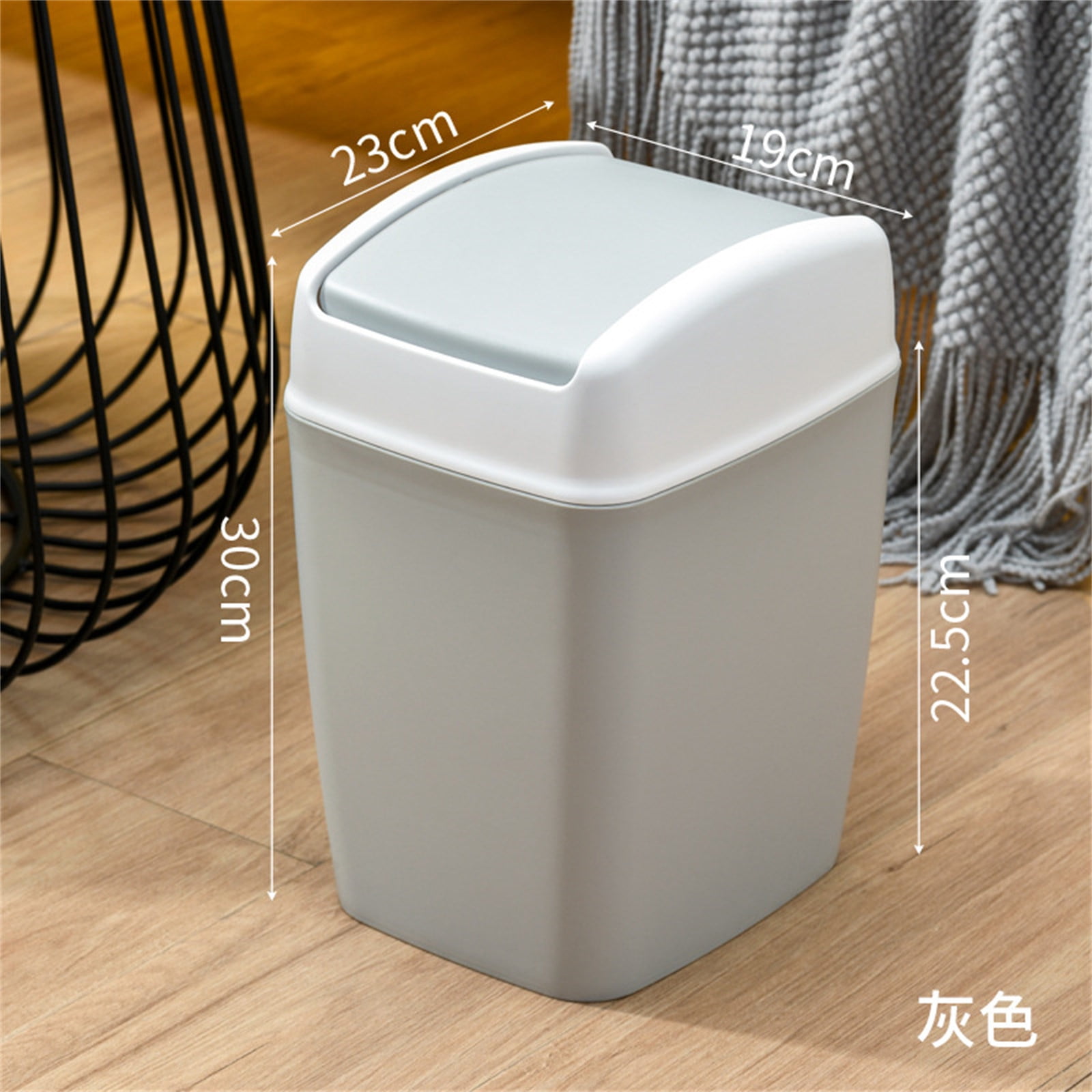 Qholemyo High end Household Flip Top Garbage Bin With Lid Kitchen Trash Can Living Room Toilet Bathroom Indoor Trash Can