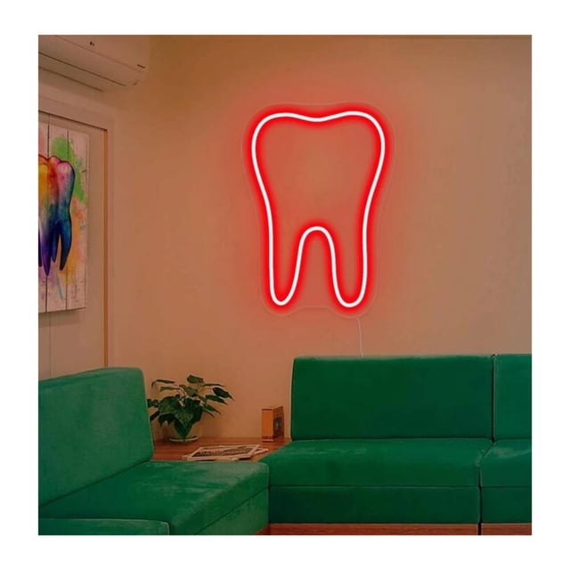 Letrero De Neón Para Dientes, Luz Decorativa Para Clínica Dental, Diente Y Cepillo, Lámpara De Consultorio Dental, Atenuador USB