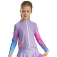 thumbnail image 2 of Hansber Kids Girls Athletic Sport Jacket Long Sleeve Zipper Figure Ice Skating Training Coat Top Purple 12, 2 of 6