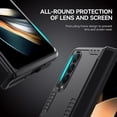 thumbnail image 4 of For Samsung Galaxy Z Fold 4 Case with Hinge Protection, Fold 4 Case Snug Touch Shockproof Anti Drop Anti Scratch Soft Edge Lens Protection Armor Case for Galaxy Z Fold 4 2022-Matte Black, 4 of 8