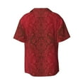 thumbnail image 6 of Lafuoo Vintage Burgundy Pattern Men's Cuban Collar Short Sleeve Shirt, Button-Down Resort Beach Pocket Shirt-XX-Large, 6 of 7