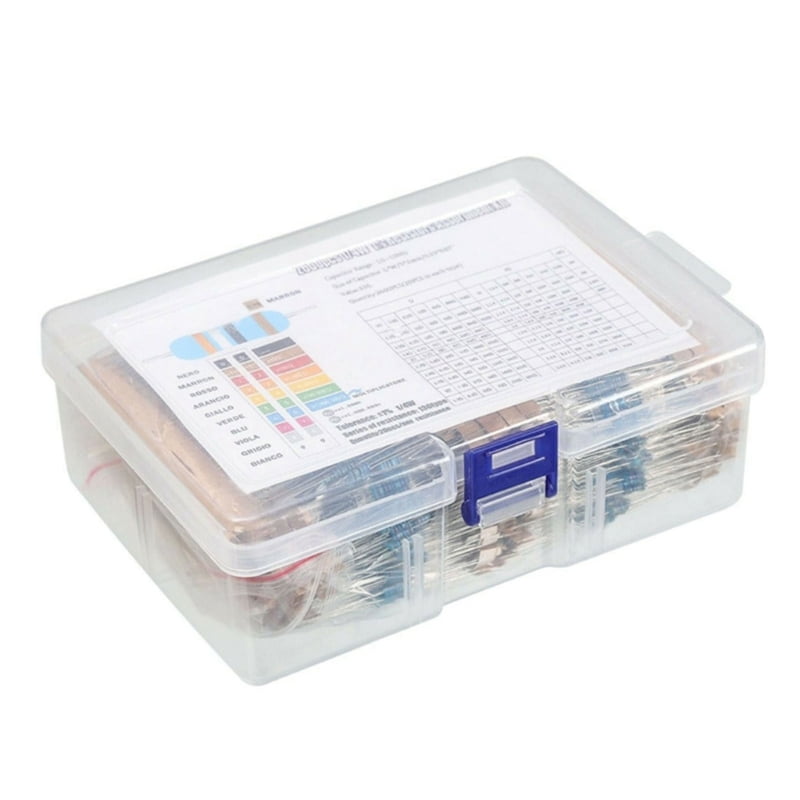 Kit Resistori 2600 Pezzi, 130 Valori Da 1Ω A 3MΩ, 1/4W, Assortimento In Scatola Per Progetti Elettronici Fai-da-te