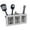 White, variant on Luiuiu Wooden Utensil Caddy, Kitchen Flatware Organizer, 3-Compartment Fork Spoon Knife Holder with Handles, Countertop Organizer for Kitchen Dining