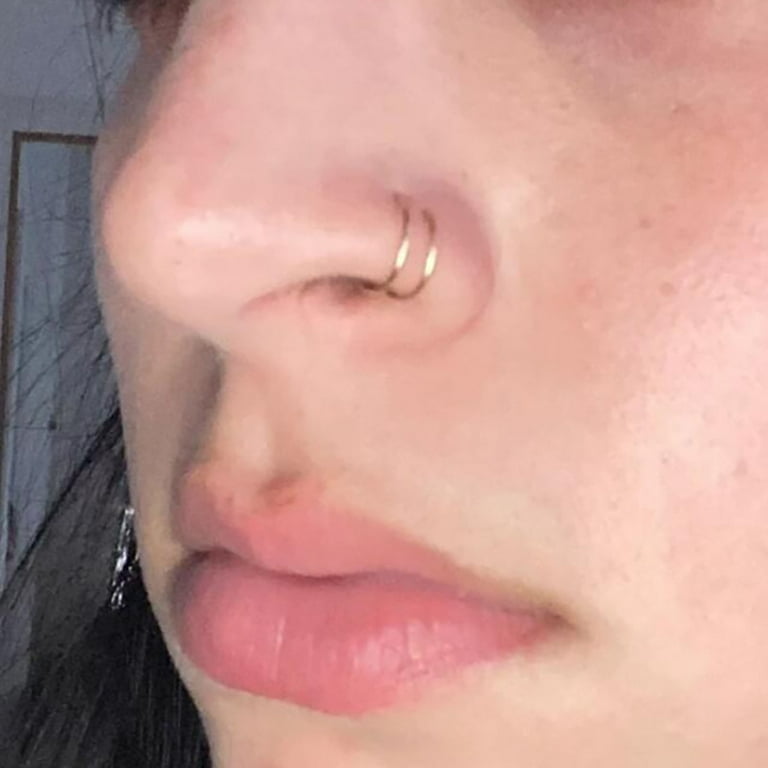 Thin black shop nose hoop