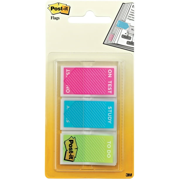 Postit Flags 680STUDY, .94 in x 1.7 in (23,8 mm x 43,2 mm)