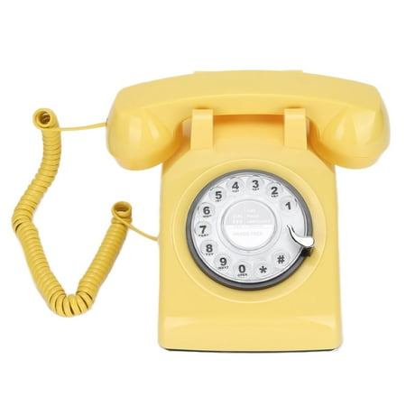 Smart Devices Vintage Telephone, European Vintage Telephone Old Fashioned for Families Yellow
