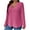 Hot Pink, variant on Fashion Pullover Keyhole Neck Tops Women Solid Color Plus Size Fall and Winter Long Sleeve V-Neck Metal Buckle Sweaterloose Sweater Tops Sweater Blue