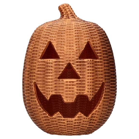 Light-Up Blow Mold Woven Jack-o'-Lantern Decoration, Brown, 12", Halloween by Way To Celebrate