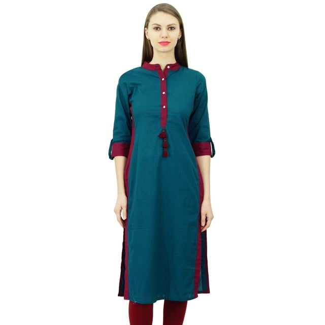Phagun Kurta en Coton Personnalisée pour Femmes avec Col Tunique Formelle Décontractée