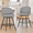 Linen Gray, variant on Carolayne 26.5" Swivel Bar Stools Set of 3, Modern Fabric Counter Height Bar stools with Back & Removable Cushion for Kitchen Island, Linen Color