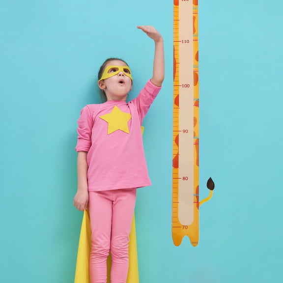 KONTONTY 1Set Yellow Height Chart Wall Decal Removable Sticker for Home Growth Measurement