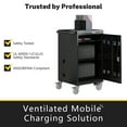 thumbnail image 5 of 32-Bay Laptop Charging Cart, Mobile iPads Charging Cart for Under 17'' Screen Device, 4 Wheels Compact Mobile School Charging Cart Station, Front & Back Access Locking Cabinet, UL-Certify, Black, 5 of 10