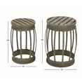 thumbnail image 2 of Decmode Eclectic 18 And 19 Inch Distressed Gray Iron Round Garden Stools - Set of 2, 2 of 3