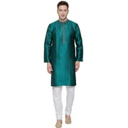 Maple Clothing Men's Kurta Pajama Indian Wedding Party Wear (Green, S)