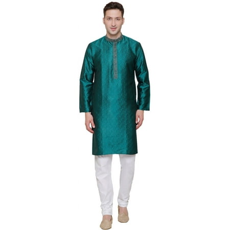 Maple Clothing Men's Kurta Pajama Indian Wedding Party Wear (Green, S)