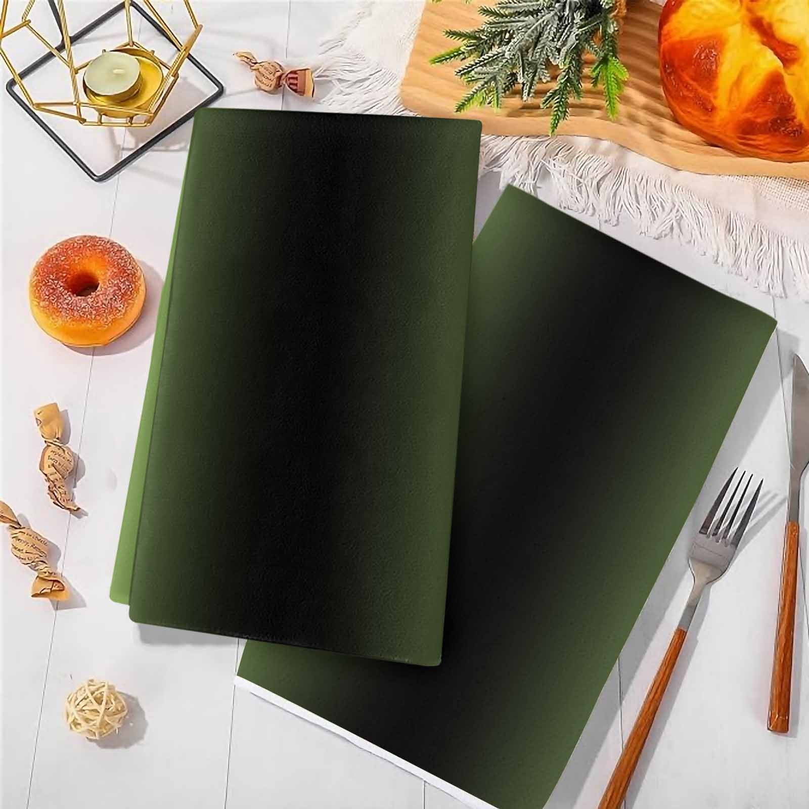 Dark Sea Green Black Ombre Kitchen Towels Set of 2, Modern Gradient Abstract Art Soft Microfiber Dish Towels, Absorbent Quick-Dry Washable Dishcloths for Kitchen Cleaning, Drying Dishes, 18x28 Inches
