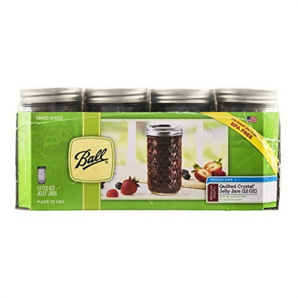 Ball Mason Quilted Jelly Jars With Lids And Bands Set Of 12 12 Oz 1 Pack Walmart 