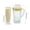Beige, variant on COM1950s Large Capacity Pitcher with Cups Set,Transparent Cold Brew Carafe for Iced Tea and Fruit Water,Drink Dispenser for Fridge and Outdoor Parties