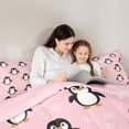 thumbnail image 5 of Castle Fairy Kawaii Penguin Queen Comforter Set,Winter Snowflakes Bedding Comforter Set, 5 of 7