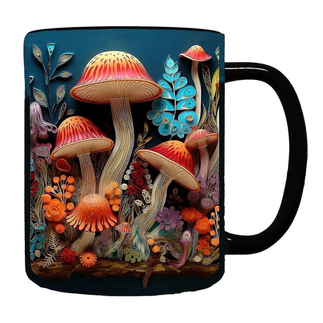 2024 NY Magic Mushrooms Mug Keramisk Kaffekopp Tekopp med 3D Magic Mushrooms Muggar