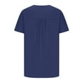 thumbnail image 5 of loopsun Plus Size Tops for Womens,Womens Summer Tops,Women Fashion Solid Color Round Neck Short Sleeve T-Shirt Blouse Tops Navy M, 5 of 5