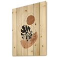 thumbnail image 2 of Designart 'Abstract Tropical Monstera Shapes and Leaves' Modern Print on Natural Pine Wood, 2 of 5