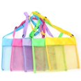 thumbnail image 2 of 5-PCS Colorful Mesh Beach Bags Portable Foldable Sea Shell Bag with Adjustable Carrying Straps / Toy Storage Bag Yellow, Rose, Purple, Green, Blue Set of 5 Beach Bags, 2 of 4