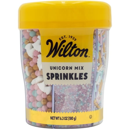 Wilton Unicorn Sprinkles Edible Sprinkle Mix Assorted 6.3 oz. 6-Cell Container Cookies or Cake Decorating