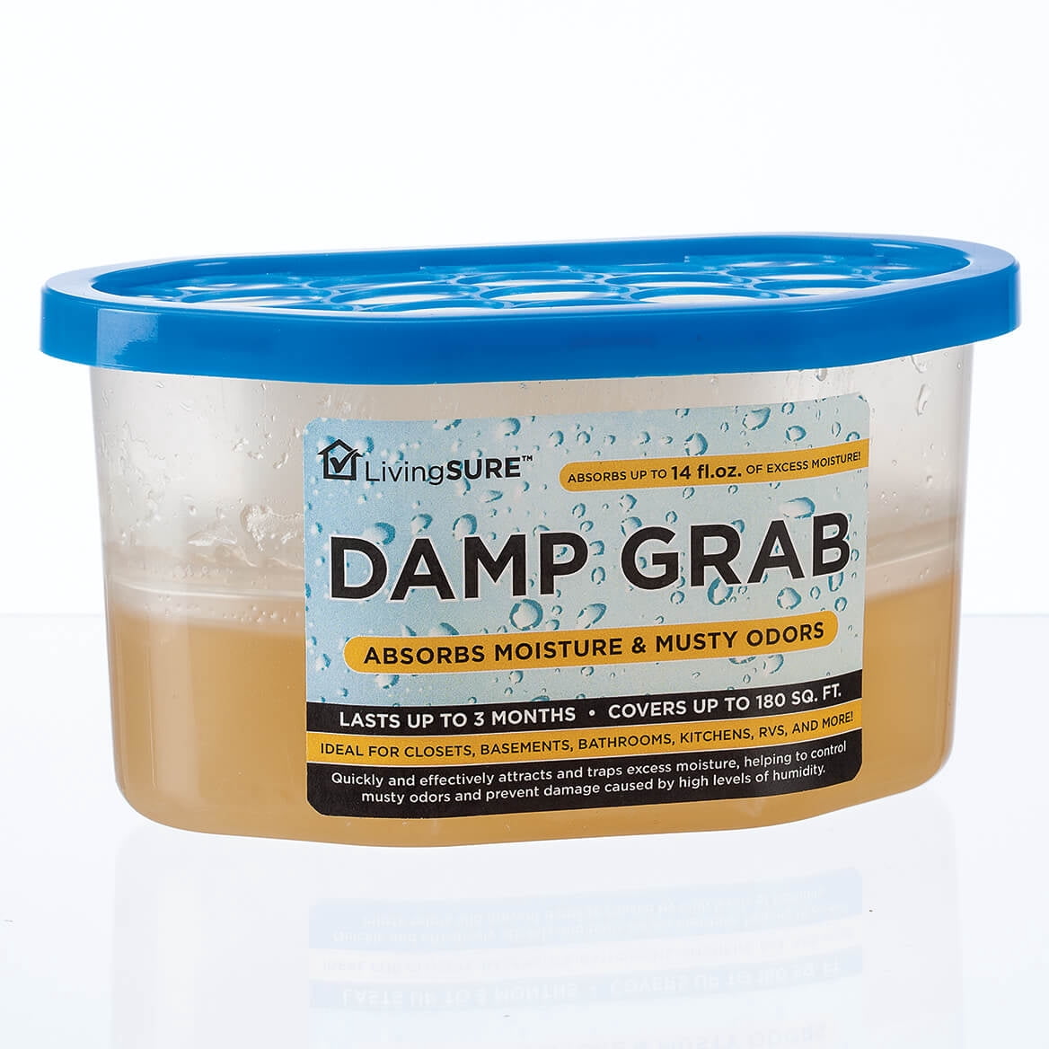 Damp Grab Closet Dehumidifier - Pack of 3, Moisture Control, Fragrance Free, White, 14 oz.