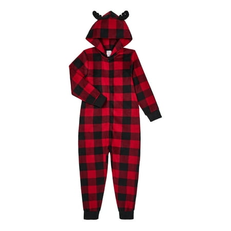 Wonder Nation Boys Long Sleeve Sleep Onesie, One-Piece, Sizes 4-18