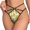 thumbnail image 2 of Cheese Pattern On White Background Open Type Women's Panties Crotch Opening G-strings Thongs Lingeries Underwear, 2 of 7