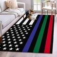 thumbnail image 2 of 4th of July Large Area Rugs for Bedroom Living Room, Soft Non Slip Carpet Bedside Rug, Blue Green Red Line American Flag Rectangular Floor Cover Kitchen Accent Rug 4'x6' for Dining Room/Office, 2 of 9