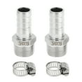 thumbnail image 1 of Accesorios de manguera de acero inoxidable 304 Unique Bargains 3/4" OD 3/4" BSPT Conector recto de espiga macho para aire, agua, aceite, gas, combustible 1 juego tono plateado, 1 of 1