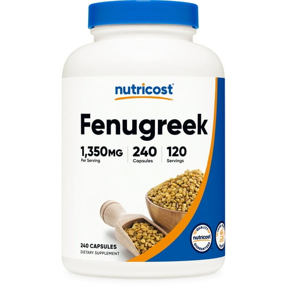 Nutricost Fenugreek Seed 1350mg, 240 Capsules, 120 Servings - Gluten Free & Non-GMO Supplement
