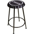 thumbnail image 1 of Metal Counter Height Stool with Bottle Lid Shape Seat, Set of 2, Black, 1 of 1