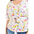 thumbnail image 4 of Blusa con moño Roman Fashion /Tallas Extras, 1832 (Blanco letras) blanco 40, 4 of 6