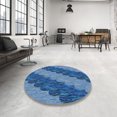 thumbnail image 4 of Ahgly Company Machine Washable Indoor Rectangle Transitional Blueberry Blue Area Rugs, 7' x 10', 4 of 7