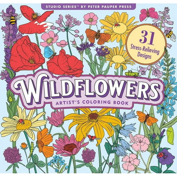 Wildflowers Adult Coloring Book (31 One-Sided Designs on Thick Paper), (Paperback)