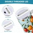 thumbnail image 3 of Yayeee 40oz Stainless Steel Tumbler with Straw and Handle Double-Wall Insulated Travel Water Bottle, Colorful Tomatoes, 3 of 8