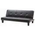 thumbnail image 4 of Living Room Modern Black Leather Sofa Bed 81D 57W 47H with Adjustable Headboard, 4 of 6