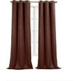 thumbnail image 2 of Sheetsnthings Virginia 37-Inch Wide x 108-Inch Long Panel, Blackout Weave Embossed Set of 2 Grommet Top Curtains, Chocolate, 2 of 5