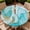 Aqua Gold Swirl, variant on ARTSLION Round Outdoor Tablecloth For Up To 36in With Umbrella Hole & Zipper Waterproof Elastic Edge Fitted Table Cover Big Sunflower For Patio Picnic Party, Ocean Sunset