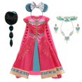 thumbnail image 1 of Vestido de princesa Jasmine de Aladdín y la lámpara mágica para niña, disfraz de princesa árabe para fiesta de cumpleaños, vestido de baile de Cosplay de Halloween Fivean unisex, 1 of 2