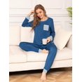 thumbnail image 4 of SWOMOG Ensemble de Pyjama pour Femmes, Haut à Manches Longues avec Pantalon, 2 Pcs, Vêtement de Nuit, Ensemble de Pyjama en Modal Doux, 4 of 6