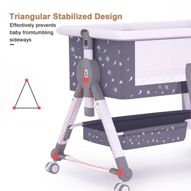 JOJOLAM 5-in-1 Portable Baby Bassinet with Changing Table