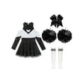 thumbnail image 3 of iiniim Kids Girls Cheerleading Cheer Leader Dance Dress with Pom Poms Headwear Socks Party A White&Black 16, 3 of 7